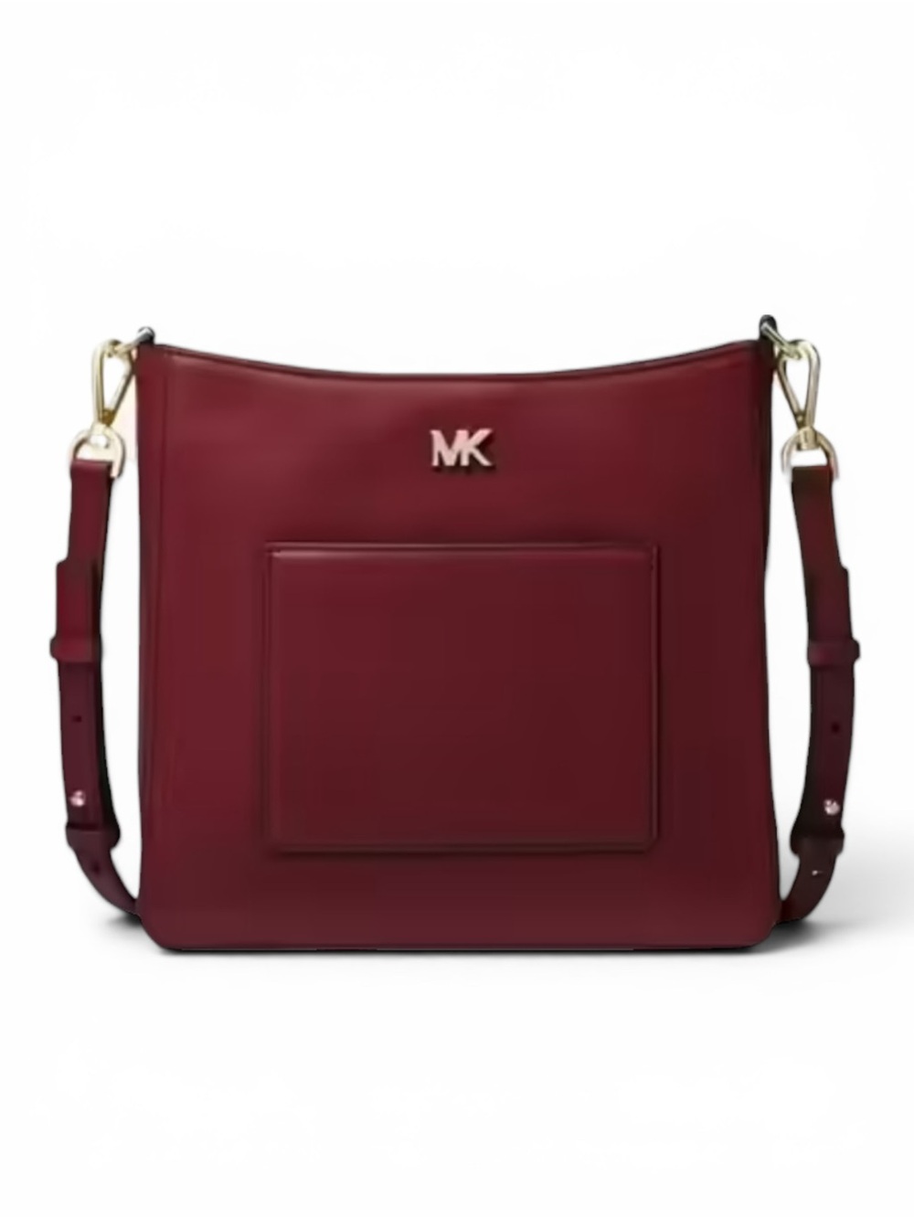 Michael Kors Gloria Pocket Burgundy Red Leather Crossbody Bag